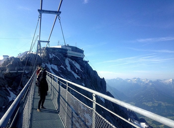 Мост на Леднике Дахштайн (Dachstein SkyWalk Bridge), самый высокий подвесной мост в Австрии, Шладминг