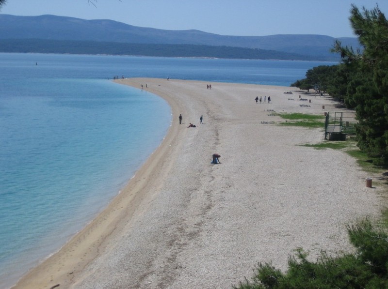 Золотой рог (Zlatni Rat), самый красивый пляж в Хорватии, (Бол, остров Брач, Средняя Далмация)