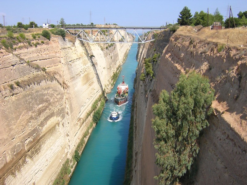 Коринфский канал, (Corinth Canal), Греция,