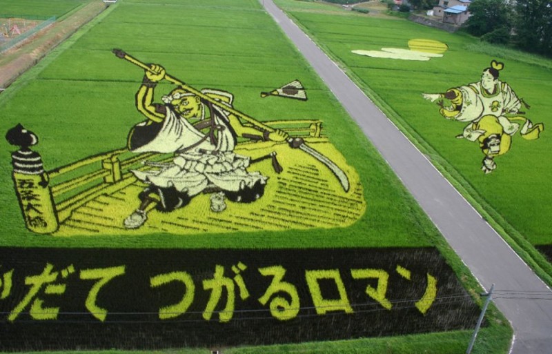 Картины на рисовых полях, Инакадате (Inakadate), Япония