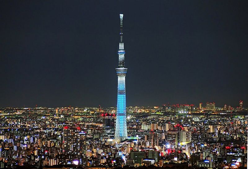 Самая высокая в мире телебашня «Небесное дерево Токио» (Tokyo Skytree), Токио, Япония