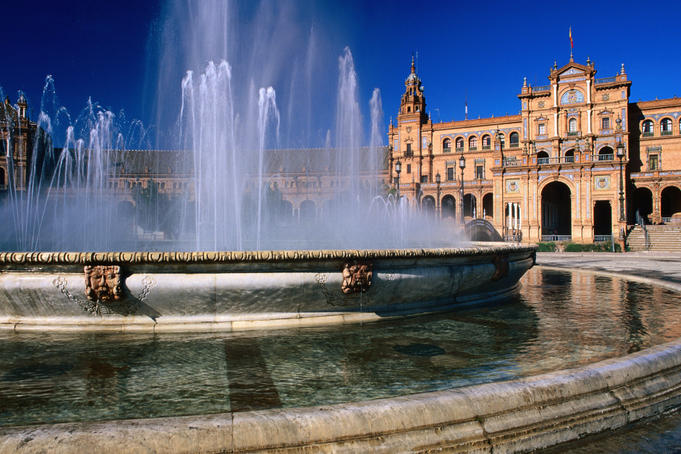 Площадь Испании, Plaza de Espana, Севилья, парк Марии-Луизы, Испания