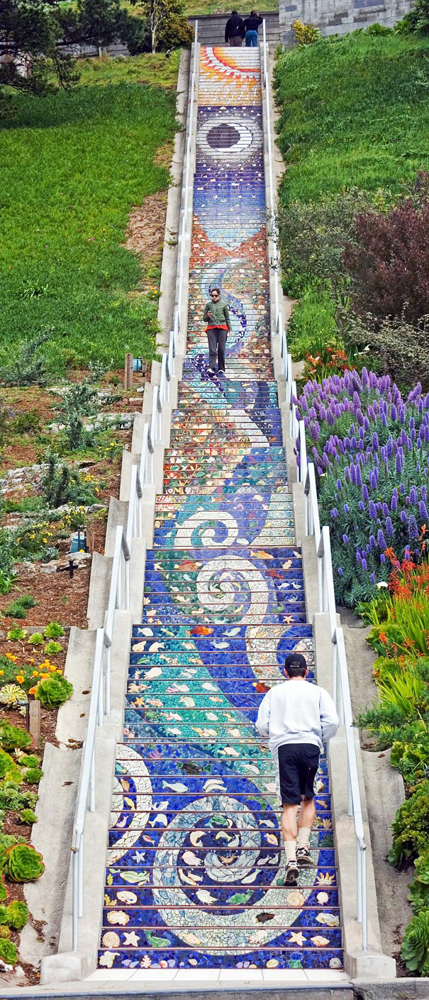 Мозаичная Лестница (Tiled Steps), Сан-Франциско, США, Калифорния
