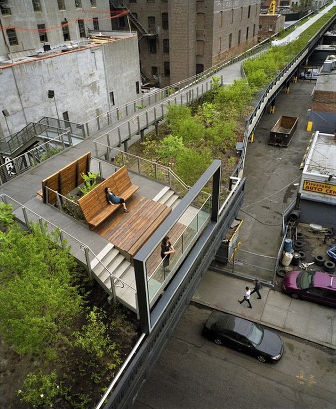 Хай-Лайн (The High Line)высокая линия, парк в Манхэттене, Нью-Йорк, США