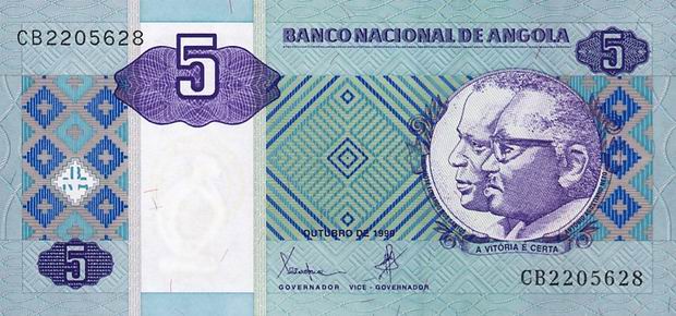 Валюта Анголы 5 кванз