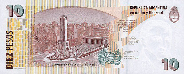 Валюта Аргентины 10 песо