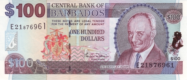 Валюта Барбадоса 100 долларов