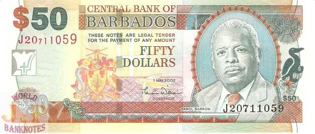 Валюта Барбадоса 50 долларов