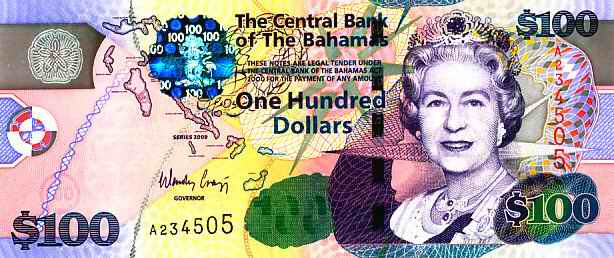 Валюта Багамских островов 100 долларов