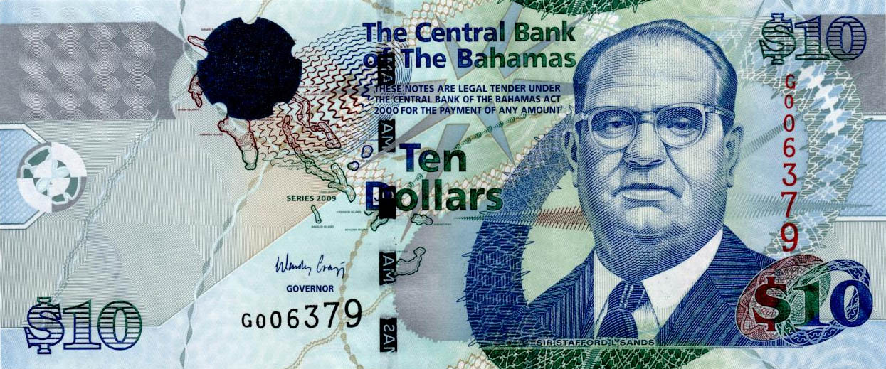 Валюта Багамских островов 10 долларов