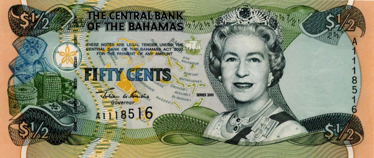Валюта Багамских островов 1/2 доллара