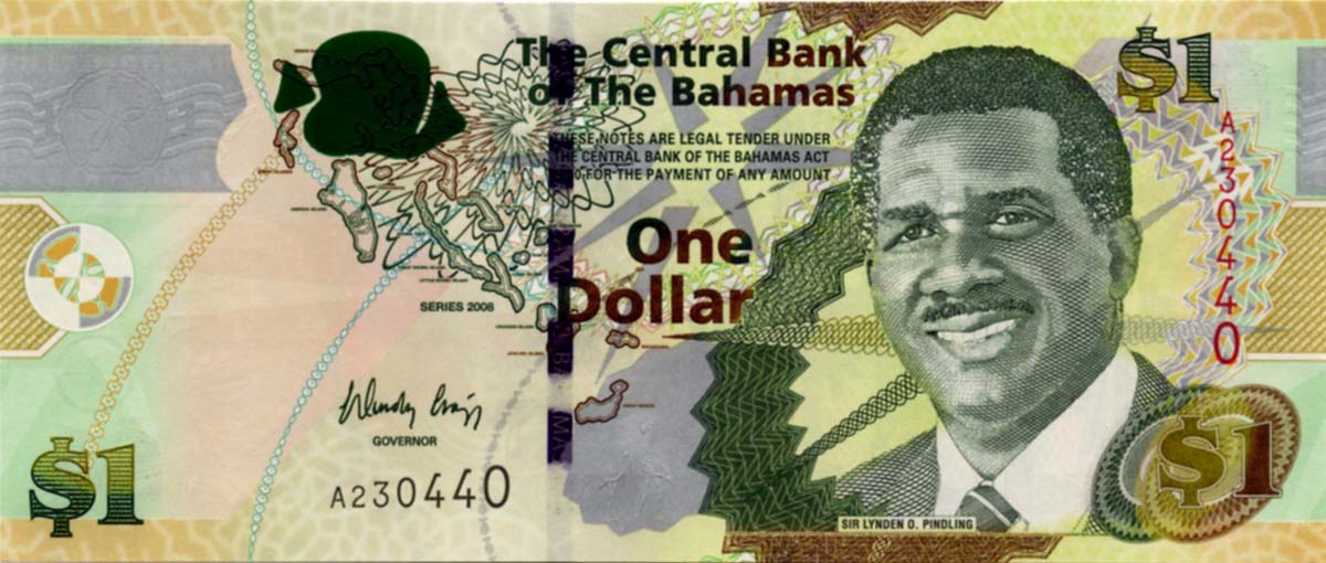 Валюта Багамских островов 1 доллар