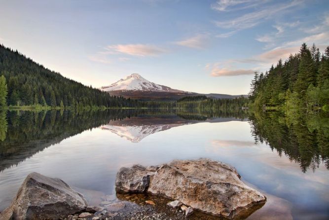 Триллиум (Trillium Lake) - живописное озеро в Орегоне, США